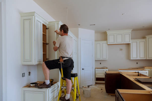 Kitchen island installation in Herndon by JMT Kitchen Cabinet